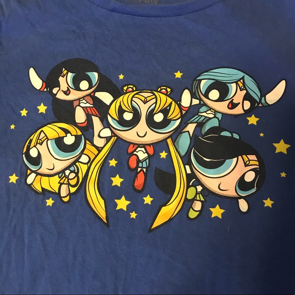 Powderpuff girls sailor moon cross over tee